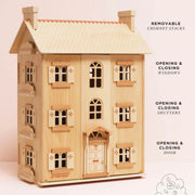 Le Toy Van The Grand Natural Wooden Dolls House