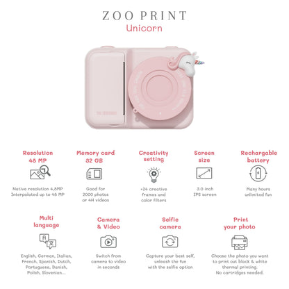The Zoofamily Zoo Print Digital Camera - Unicorn
