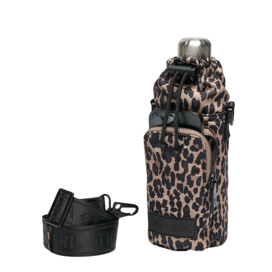 Tiba + Marl Insulated Bottle Holder - Leopard Print