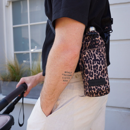 Tiba + Marl Insulated Bottle Holder - Leopard Print