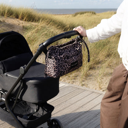 Tiba + Marl Mini Luna Drawstring Stroller Bag - Leopard Print