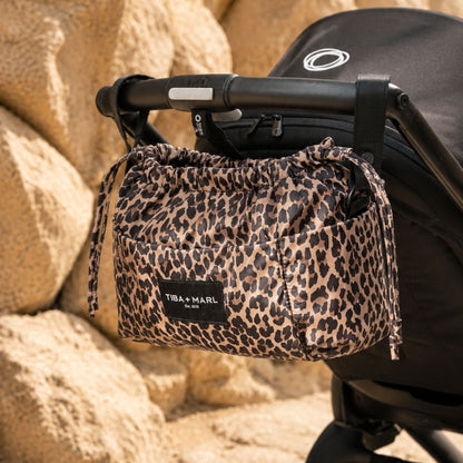 Tiba + Marl Mini Luna Drawstring Stroller Bag - Leopard Print