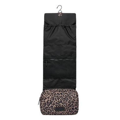 Tiba + Marl Travel Roll Up Hanging Organiser - Leopard Print