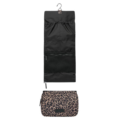 Tiba + Marl Travel Roll Up Hanging Organiser - Leopard Print