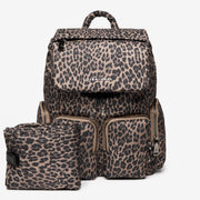 Tiba + Marl Alto Changing Backpack - Brown Tonal Leopard Print