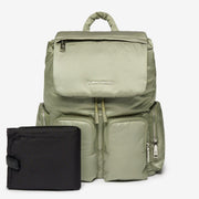 Tiba + Marl Alto Changing Backpack Sage - Back padded straps - With changing mat