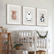 Tigercub Prints Farmyard Animals Nursery Prints Set of 3