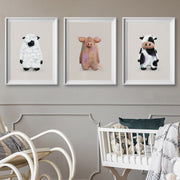 Tigercub Prints Farmyard Animals Nursery Prints Set of 3