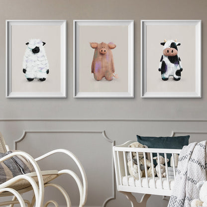 Tigercub Prints Farmyard Animals Nursery Prints Set of 3