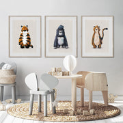 Tigercub Prints Neutral Jungle Safari Animal Nursery Prints Set of 3 - Gorilla