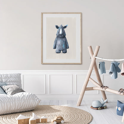 Tigercub Prints Neutral Jungle Safari Animal Nursery Prints Set of 3 - Rhino