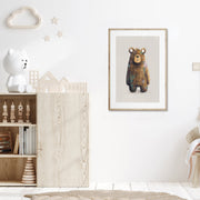 Tigercub Prints Neutral Bear Woodland Nursery Print