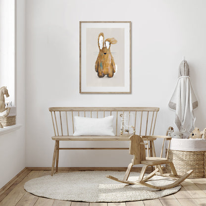 Tigercub Prints Neutral Bunny Woodland Nursery Print