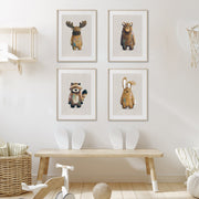Tigercub Prints Neutral Woodland Nursery Prints Set of 4