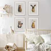 Tigercub Prints Neutral Woodland Nursery Prints Set of 4