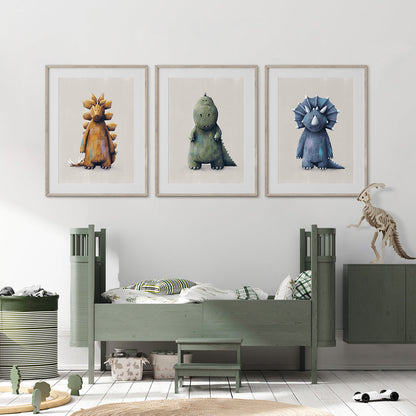 Tigercub Prints Dinosaur Nursery Prints Set of 3