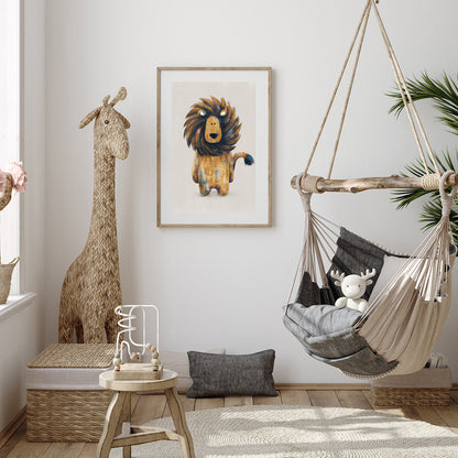 Tigercub Prints - Neutral Safari Rory The Lion Print
