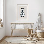 Tigercub Prints Neutral Safari Zebra Nursery Print