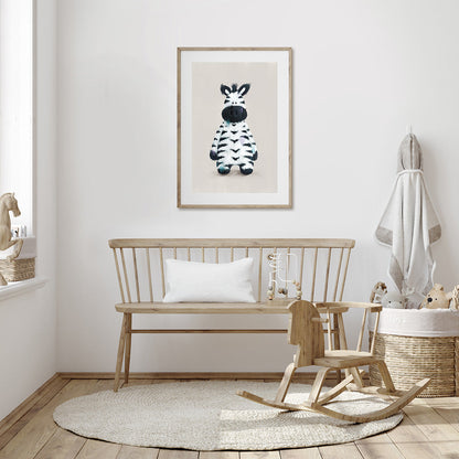 Tigercub Prints Neutral Safari Zebra Nursery Print