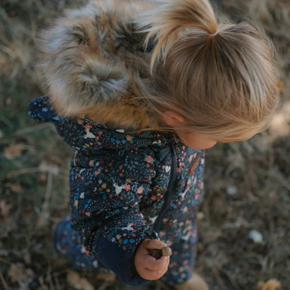 Toastie Fur Trim Quilted Cloud Onesie - Midnight Floral