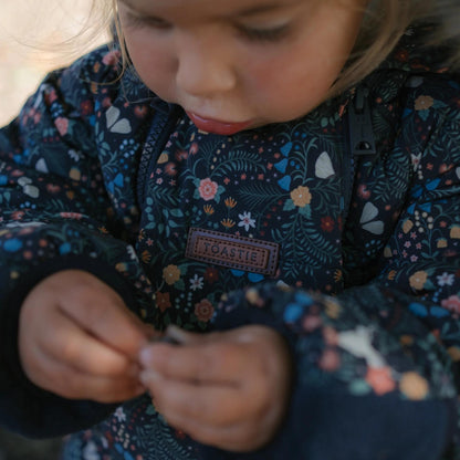 Toastie Fur Trim Quilted Cloud Onesie - Midnight Floral