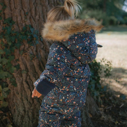 Toastie Fur Trim Quilted Cloud Onesie - Midnight Floral