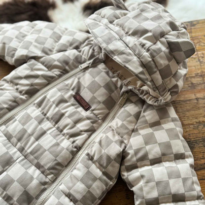 Toastie Quilted Cloud Onesie - Sage Checkerboard