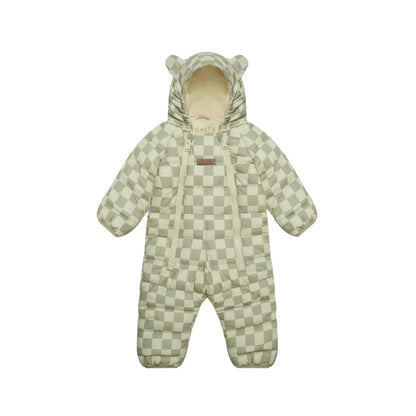 Toastie Quilted Cloud Onesie - Sage Checkerboard