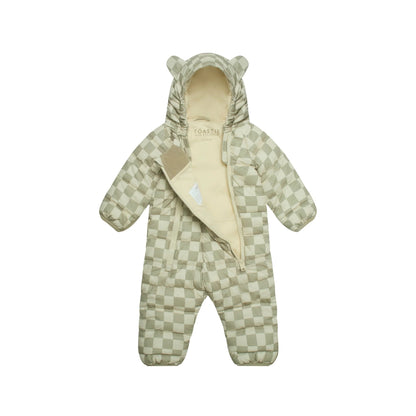 Toastie Quilted Cloud Onesie - Sage Checkerboard