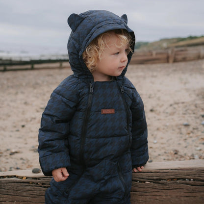 Toastie Quilted Cloud Onesie - Midnight Houndstooth