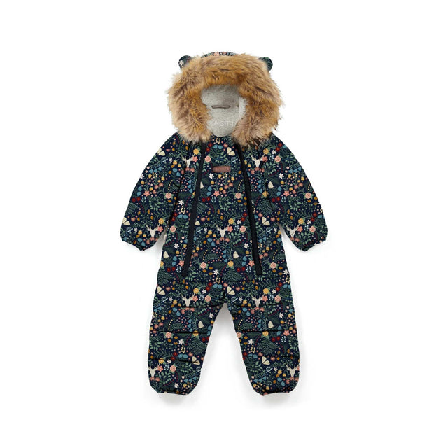 Toastie Fur Trim Quilted Cloud Onesie - Midnight Floral