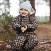Toastie Quilted Snowsuit - Toffee Houndstooth