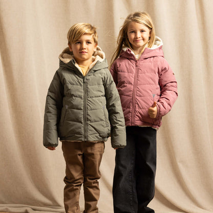 Toastie Sherpa EcoReversible Puffer Jacket - Berry