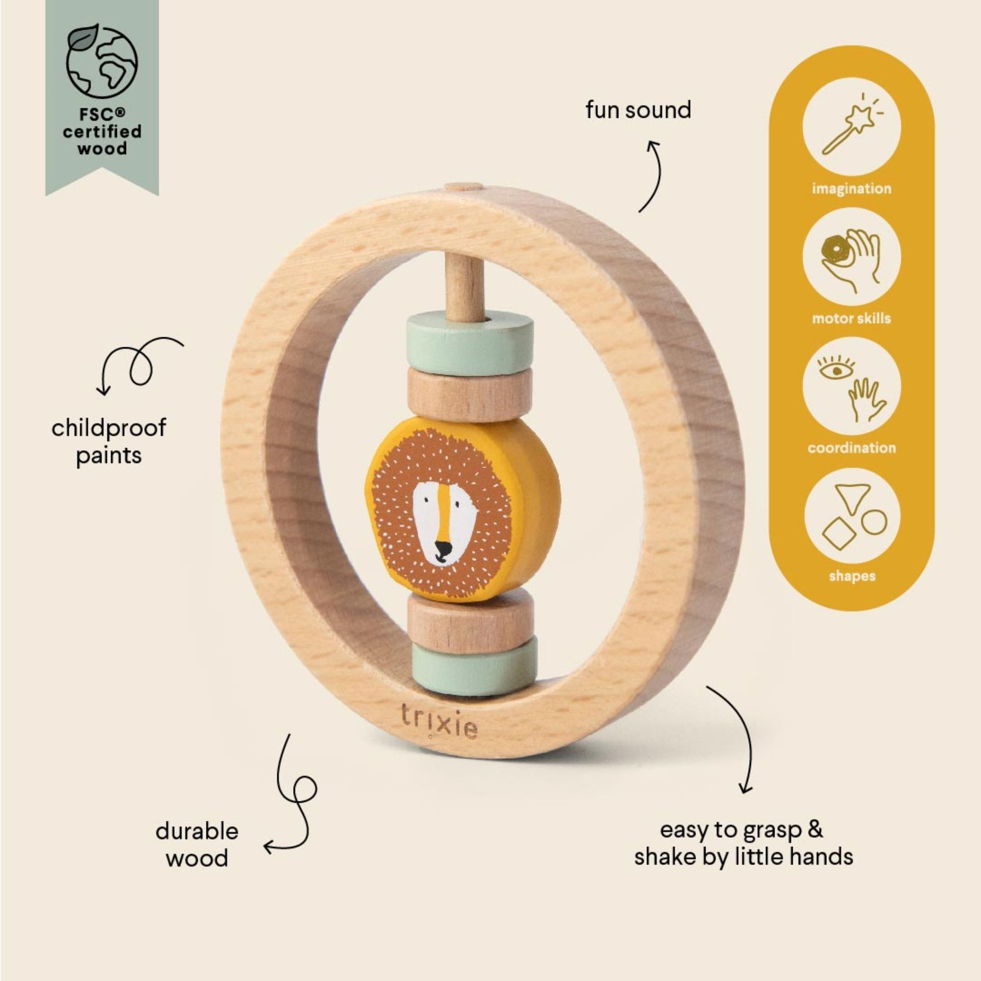TRIXIE Round Rattle - Mr. Lion TRIXIE Round Rattle - Mr. Lion