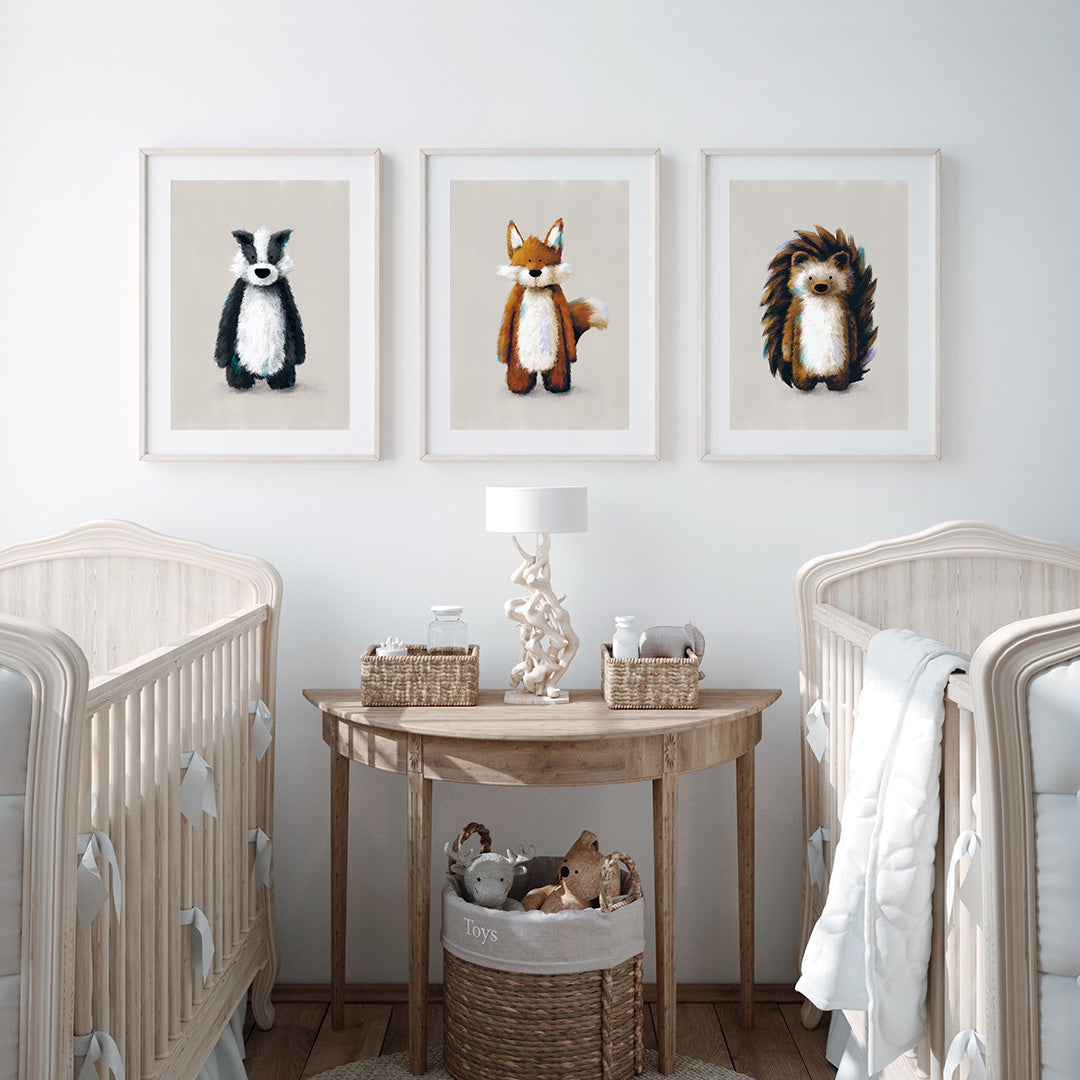 Woodland Animals Nursery Prints Set Of 3 Scandiborn