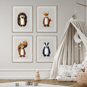 Tigercub Prints Childrens Woodland Nursery Prints Set of 4
