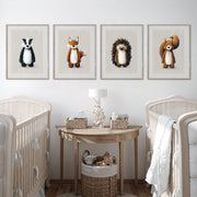 Tigercub Prints Childrens Woodland Nursery Prints Set of 4