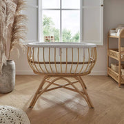 Cuddle Co Aria Rattan Crib - Natural