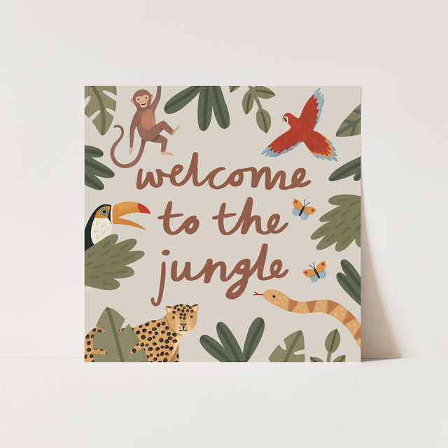 Kid of the Village Welcome To The Jungle Fine Art Print - Stone
