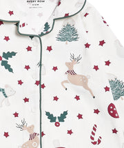 Avery Row Baby Flannel Sleepsuit - Christmas Carousel
