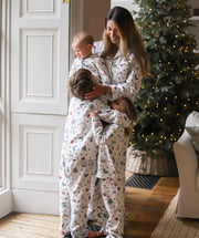 Avery Row Baby Flannel Sleepsuit - Christmas Carousel