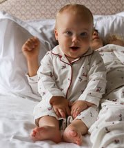 Avery Row Baby Flannel Sleepsuit - Holly Scatter