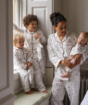 Avery Row Baby Flannel Sleepsuit - Holly Scatter