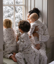 Avery Row Baby Flannel Sleepsuit - Holly Scatter