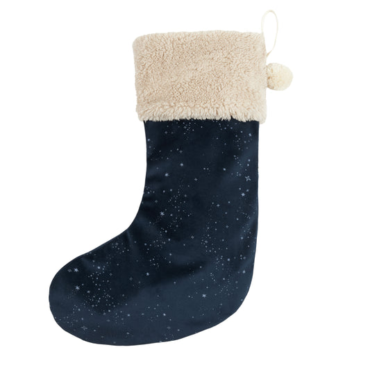 Nobodinoz Eco-Velvet Xmas Stocking - Night Blue Silver Milky Way