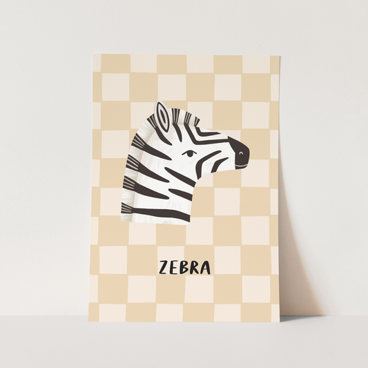 Kid Of The Village Beige Zebra Fine Art Print