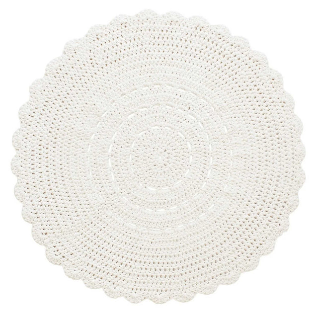 Zuri House Crochet Doily Rug - Ivory