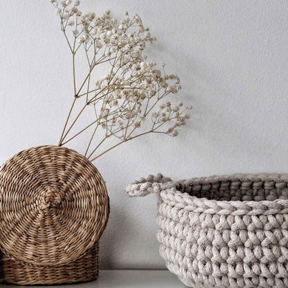Zuri House Small Flat Basket - Beige