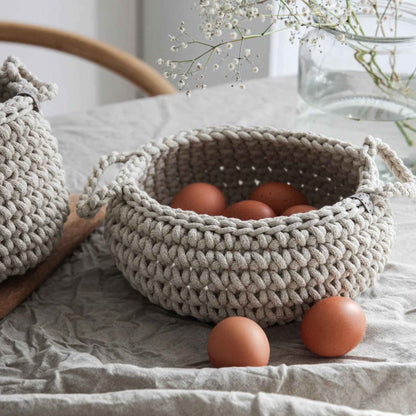 Zuri House Small Flat Basket - Beige