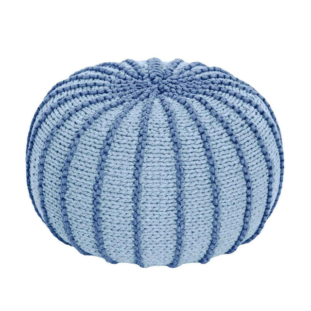 Zuri House Knitted Pouffe Ziggy - Baby Blue
